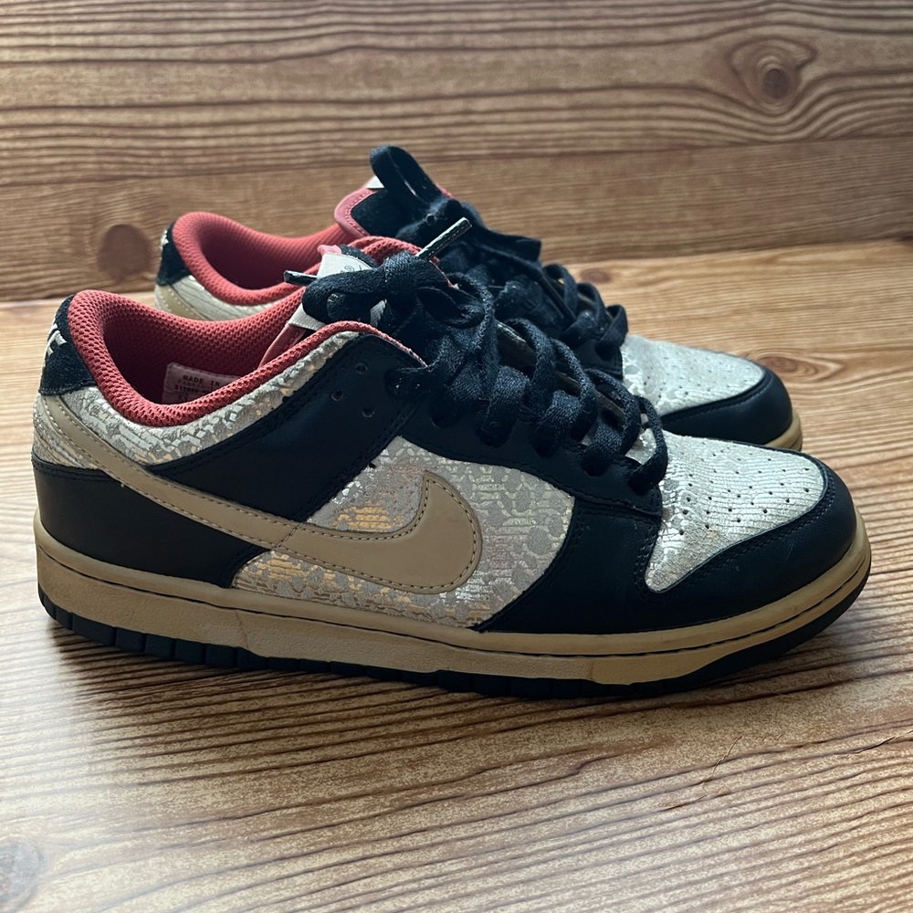 Nike Dunk Low Black Linen Terra Cotta Sz W 8.5